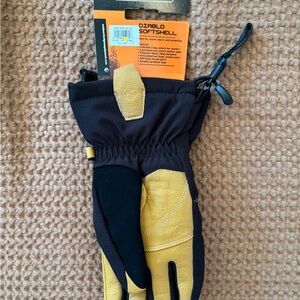 Diablo Softshell Snow Gloves - Black & Leather
